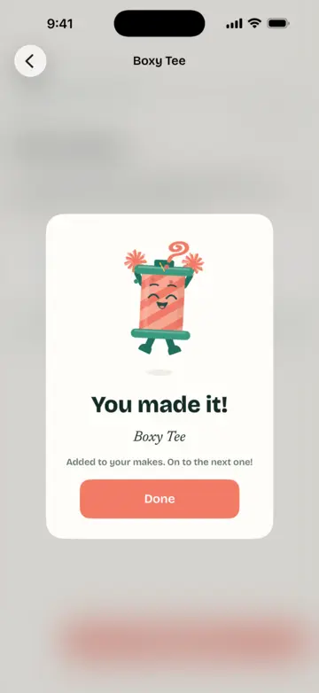 Sewzy cheering: You made it! Boxy Tee added to your makes