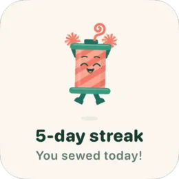 Sewzy home screen widget: 5-day streak